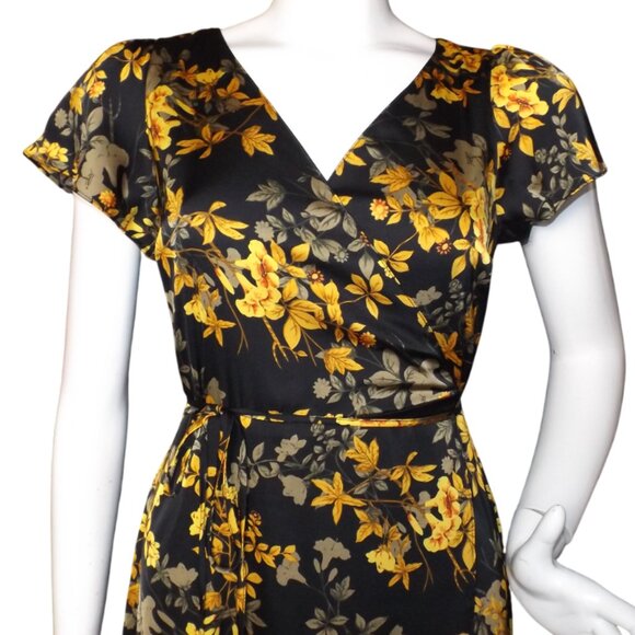 new BALTIC BORN Maxi Dress, S, Krystal, Wrap, Black/Golden Floral, Short sleeve - Picture 2 of 13